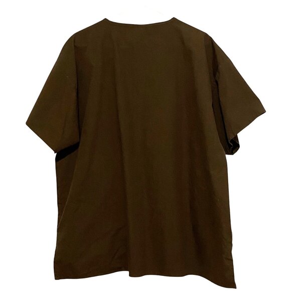 Dickies Mens V-neck Scrub Top 2XL Brown Medical Nurse Veterinary Tech Uniform - Picture 3 of 6